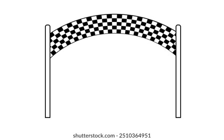 Start and finish flag. Race flag. Checkered flag. Race motorsport graphics. Vector illustration