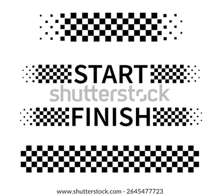 Start and finish flag. Race flag. Checkered flag. Racing stripes. Race motorsport graphics. Vector illustration