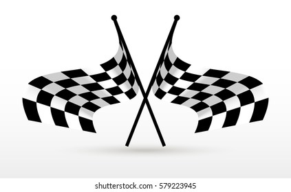 Start and finish flags. Auto Moto racing competitions.