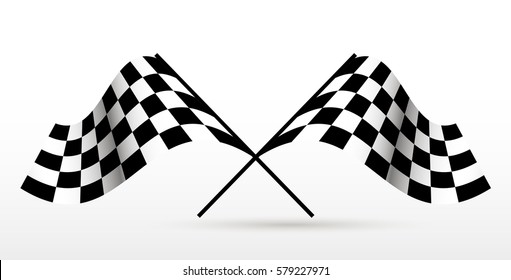 Start And Finish Flags. Auto Moto Racing Competitions.