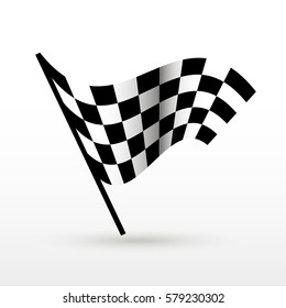 Start and finish flags. Auto Moto racing competitions.