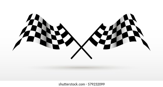 Start and finish flags. Auto Moto racing competitions.