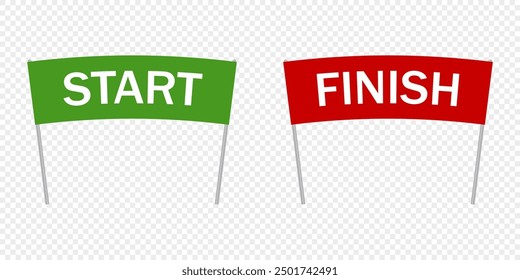 Start and finish flags, vector illustration