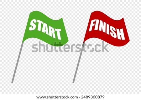 Start and finish flags, vector illustration