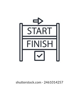 start finish icon. vector.Editable stroke.linear style sign for use web design,logo.Symbol illustration.