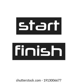 start and finish letter icon for technology