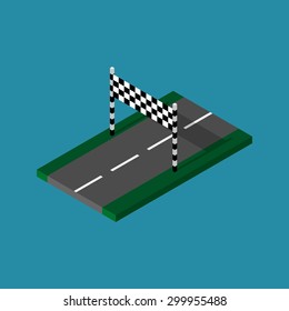 Start or finish line isometric