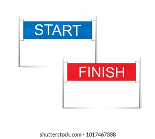 Start And Finish Line,banners Vector. Sports Competition Illustration