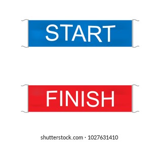 Start and finish line,banners vector. Sports competition illustration