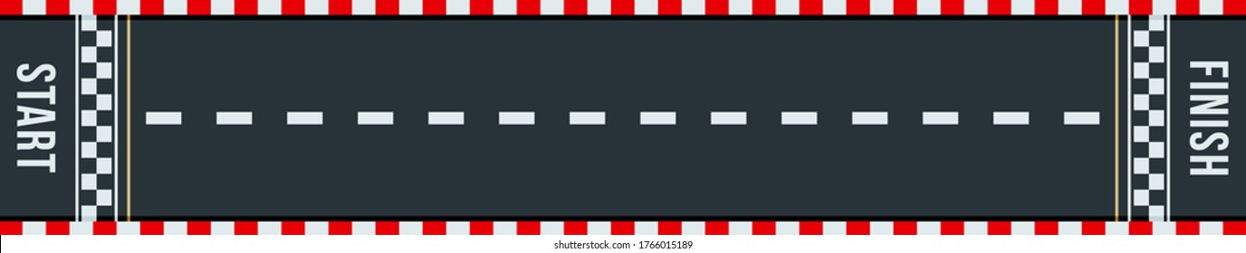 start and finish on the go-kart track. road markings. flat vector illustration. view from above