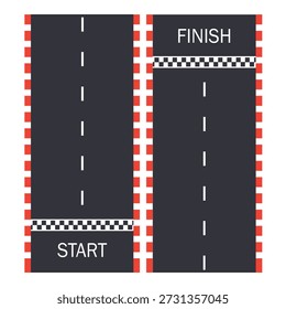 Inicio Acabado Carreras Pista Marcado Carretera de carreras de coches