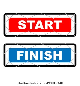  Start or finish sign illustration vector set