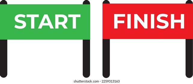 Start and Finish, vector illustration