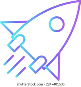 START UP Fintech startup icons with blue gradient outline style
