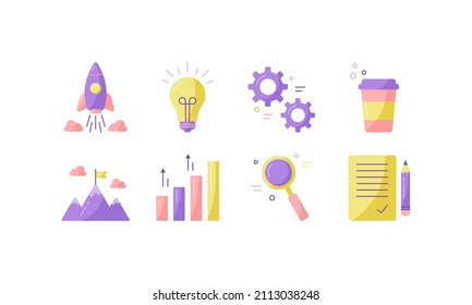 Start up flat icons. Vector illustration