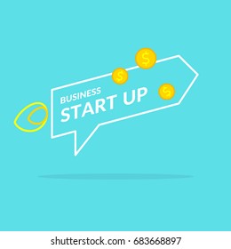 Start up in flat style. Income and success. Business illustrations for design.