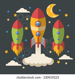 Start up flat vector illustration design