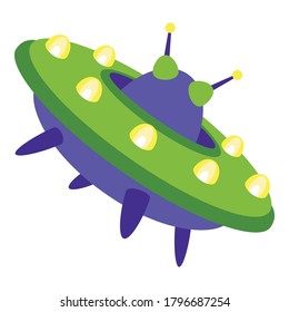Start flying ufo icon. Cartoon of start flying ufo vector icon for web design isolated on white background
