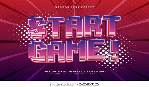 Start Game Pixel Style editable text effect template