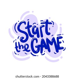 iniciar la cita de juego tipografía de texto diseño gráfico ilustración vectorial