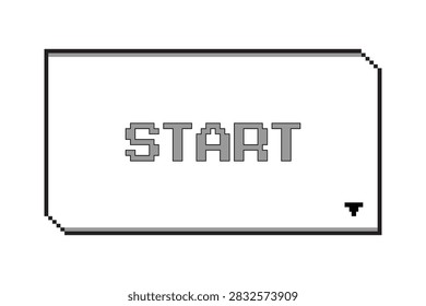 Start game, simple game in 8-bit pixel art style.