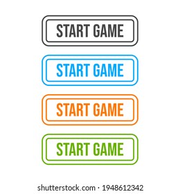 Start Game Website Web Button Design Vector