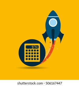 start up globe business calculator vector illustration eps 10