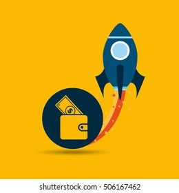 start up globe business wallet money vector illustration eps 10