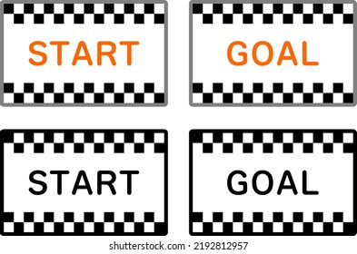 Start and goal icons set.