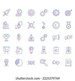 Icono Iniciar degradado en fondo blanco. Ilustración vectorial.