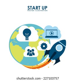 start up graphic design , vector illustration