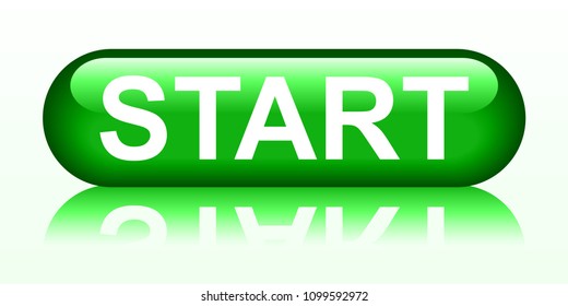 Start green button - stock vector