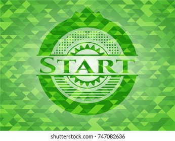 Start green mosaic emblem