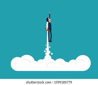 Start up and growth. Business opportunity concept. Vector illustration in cartoon style.