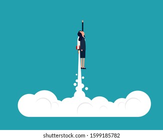 Start up and growth. Business opportunity concept. Vector illustration in cartoon style.