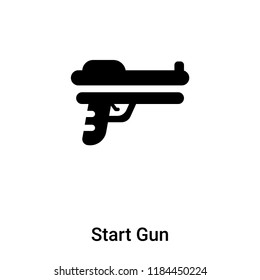 Start Gun icon vector isolated on white background, logo concept of Start Gun sign on transparent background, filled black symbol