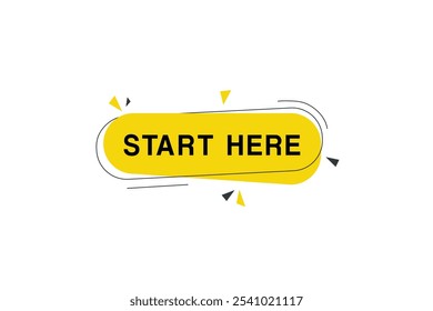 Comience aquí el diseño moderno del elemento de la etiqueta del Vector del Anuncio. Plantilla del Web o de la comercialización.