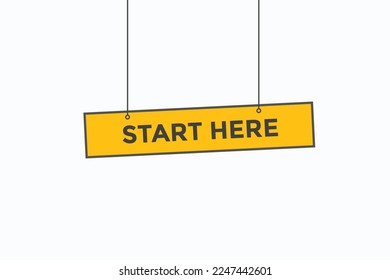 start here button vectors.sign label speech bubble start here
