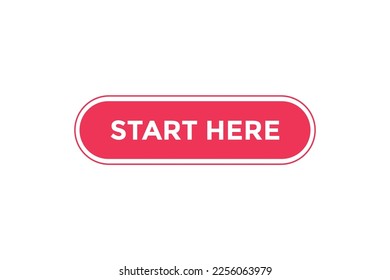 Start here button web banner templates. Vector Illustration