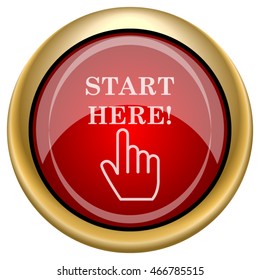 Start here icon. Internet button on white background. EPS10 vector.
