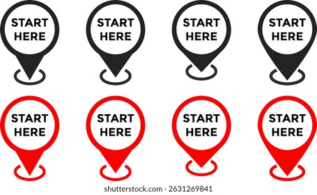 start here with map icon set. Location pin. perfect for maps. position symbol