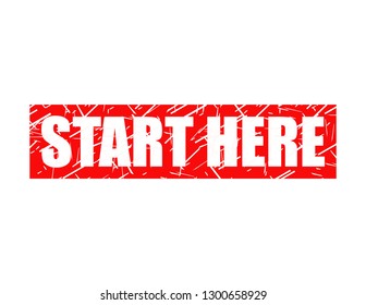 Start here red stamp