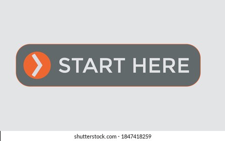 Start Here Text Web Button. Text Button Start Here. Label Sign Icon Start Here