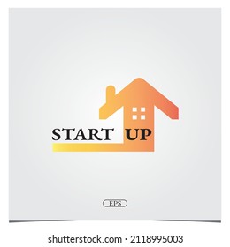 Empieza plantilla de logotipo de casa premium vector eps 10