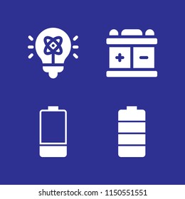 start icon. 4 start set with battery and idea vector icons for web and mobile app