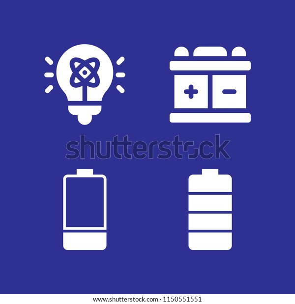 start icon. 4 start set with battery and idea\
vector icons for web and mobile\
app
