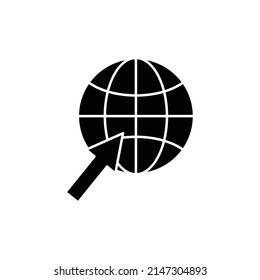 Start up icon. arrow with earth. glyph icon style. suitable for web page templates. simple design editable. Design template vector