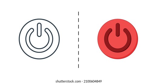 Startsymbol, Schwarz und Farbe, Vektorsymbol in voller Ausführung, Umriss-, Linien- und Strichstil kann für Web, Mobile..