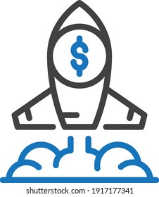 start up icon. business growth icon vector