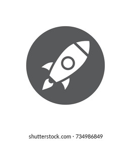 Start up icon. Start up business rocket sign. Flat symbol on white background.